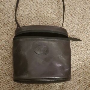 Etienne Aigner Dark Brown Leather Crossbody Bag